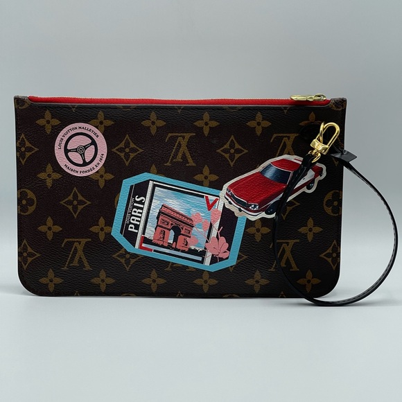Louis Vuitton World Tour Stickers Neverfull Pochette Clutch Wristlet Pouch Rare - Picture 2 of 12